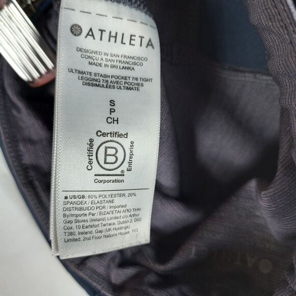 Athleta 7/8 Tight Leggings Sz S Ultimate Stash Pocket Workout Pants - Picture 10 of 16